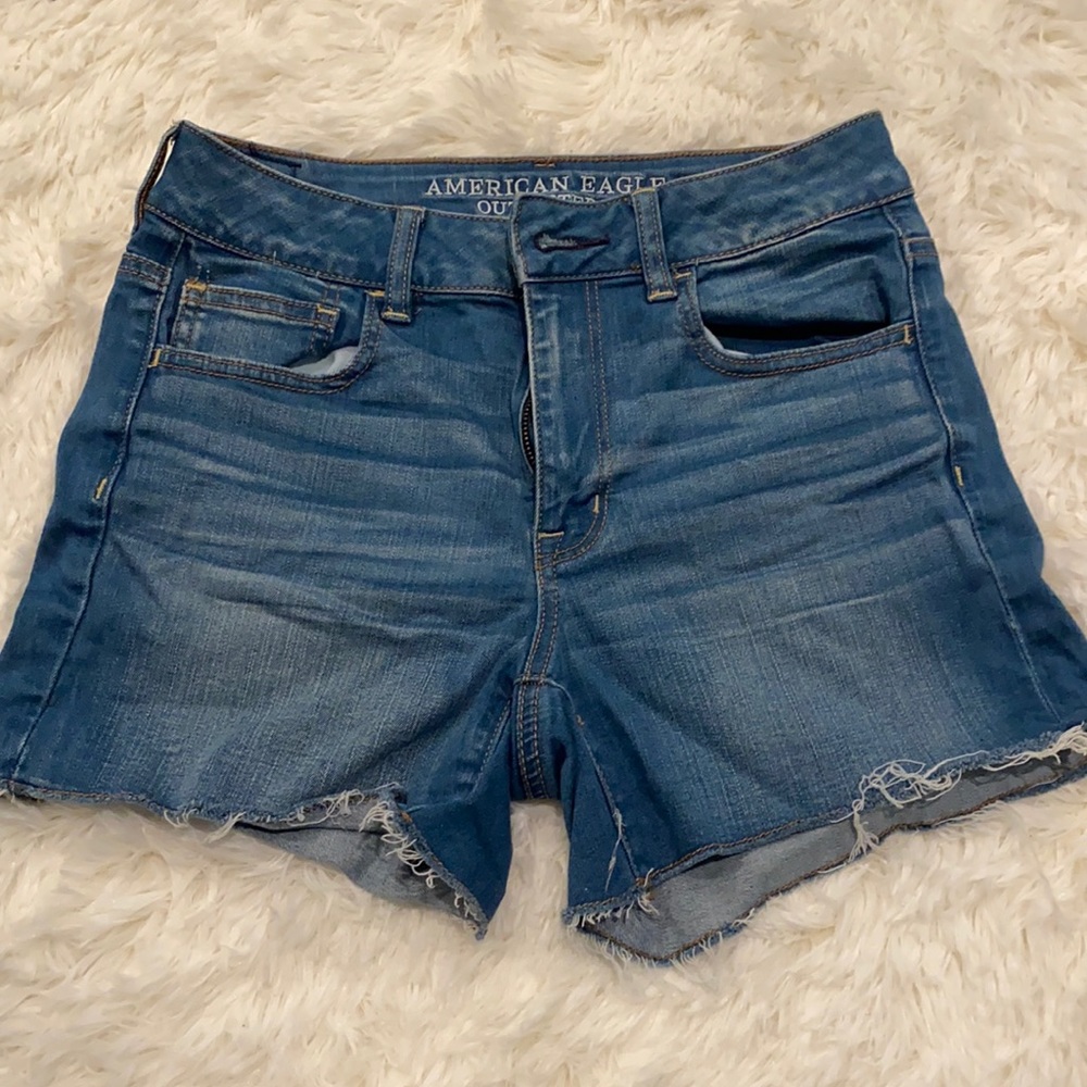 American Eagle Hi-Rise Shortie Jean Shorts